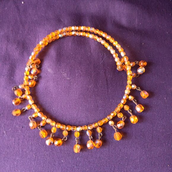 Set of 2 Handmade Beaded Chokers. 1 black 1 Amber Fits multiple sized necks F14 - Picture 6 of 6